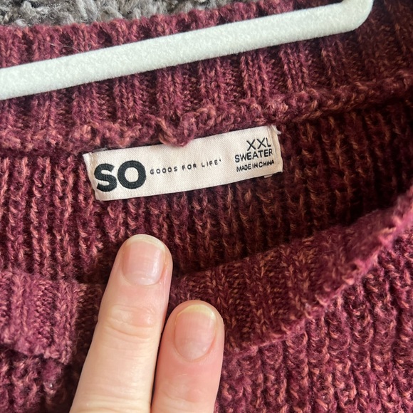 Burgundy SO brand from Kohls Sweater XXL - Picture 3 of 4